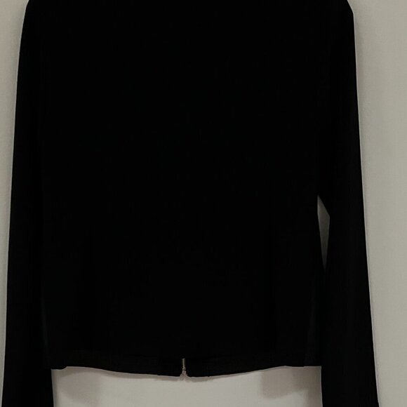 JOSEPH RIBKOFF Black Faux Leather Jacket Style 233240 Size 8 - Picture 7 of 8